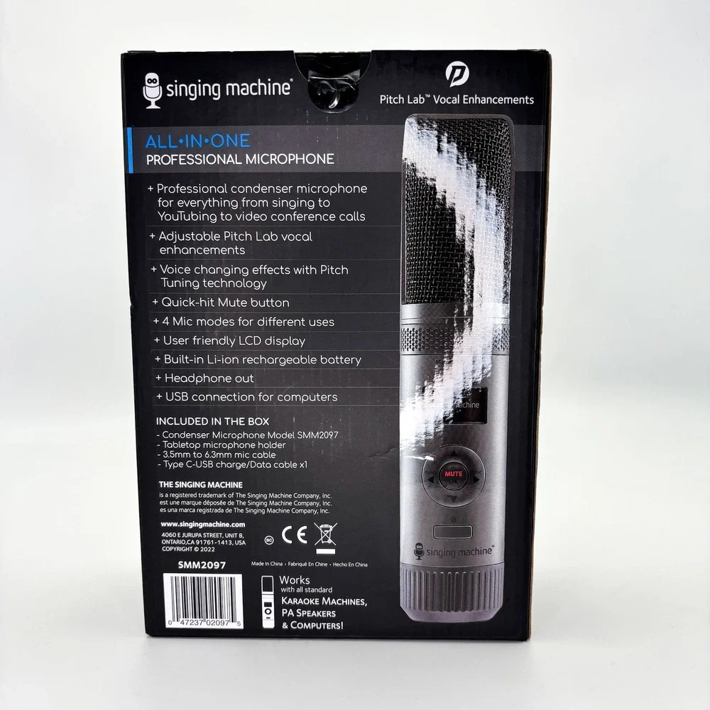 The Singing Machine SMM2097 Professional Condenser Microphone New Sealed